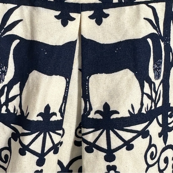 Crewcuts by J. Crew sz 8 girl's dress, cream/black horse pattern, cotton - Picture 7 of 12